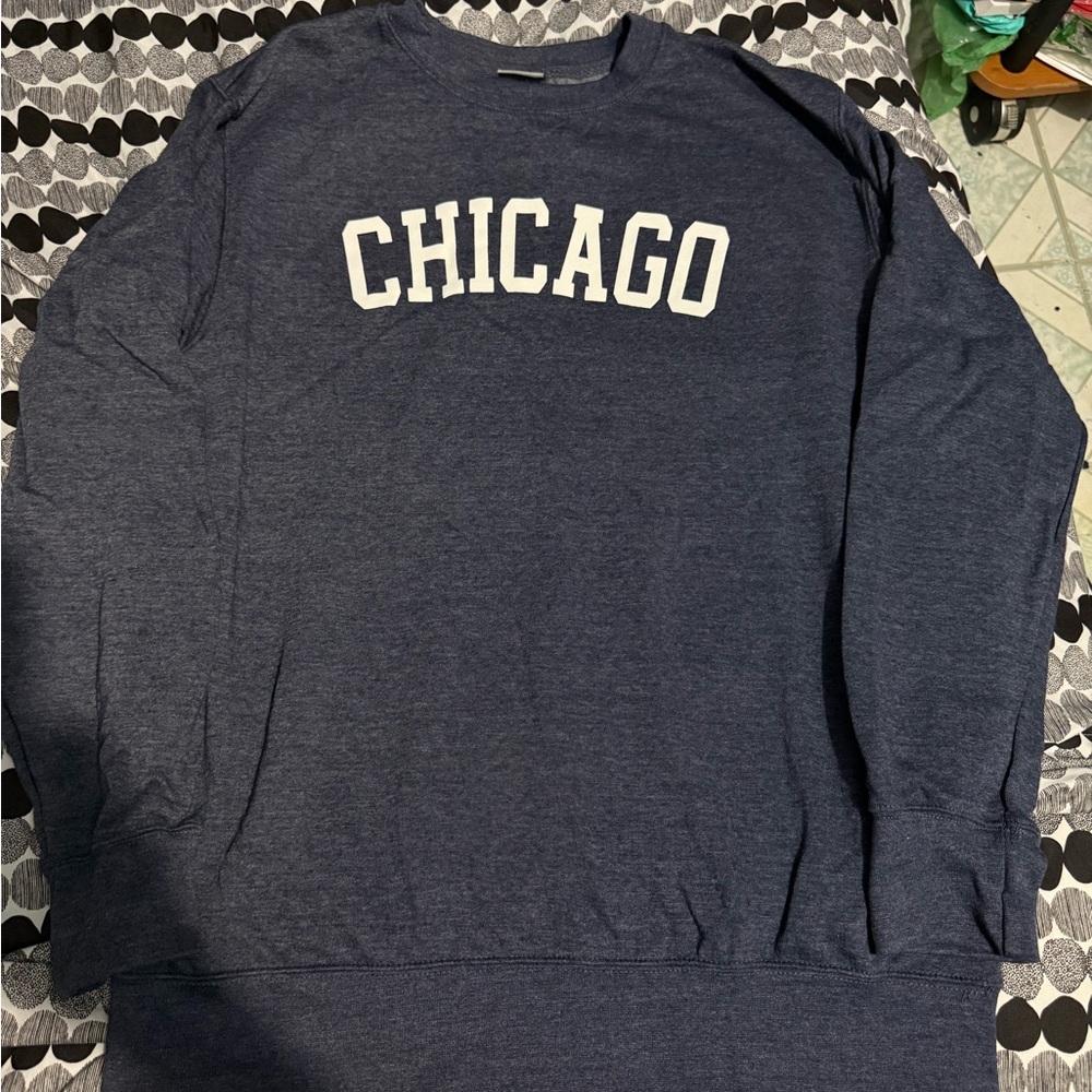 MV Sport Blue and White Crewneck Sweater